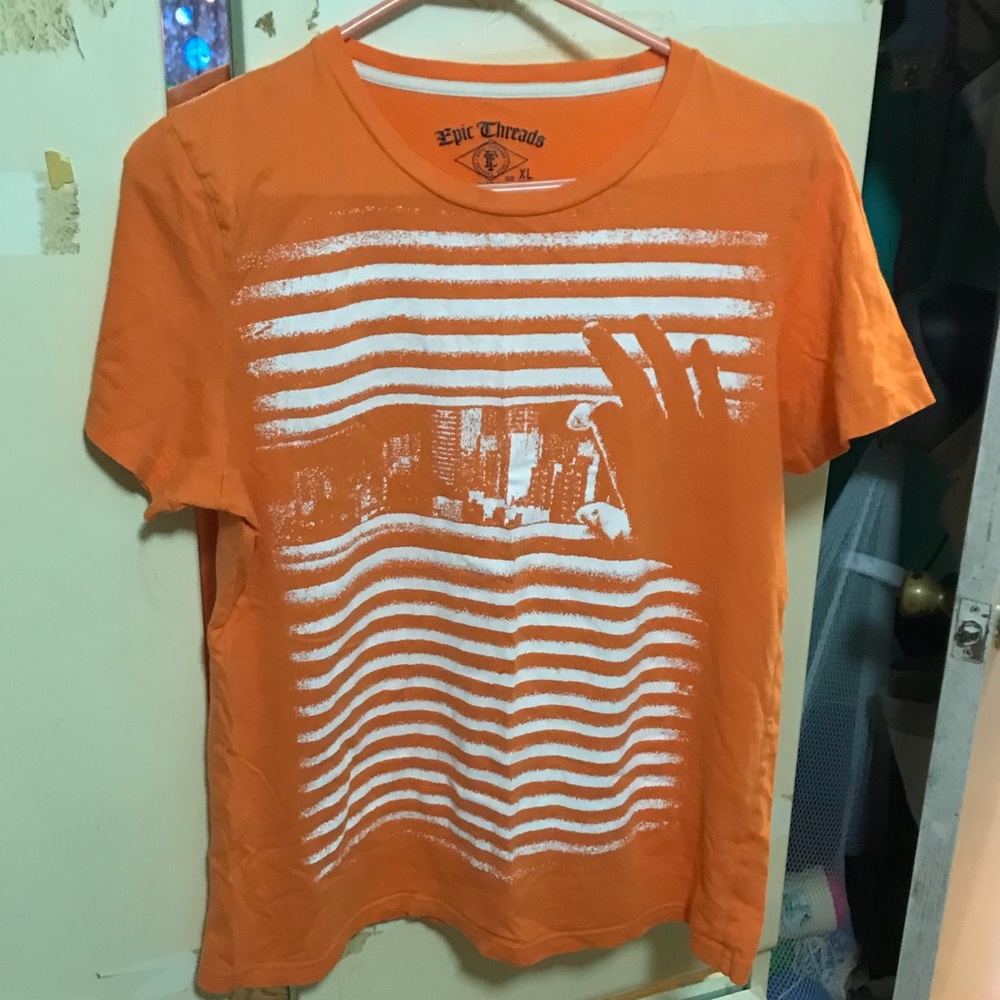 Boys orange graphic tee